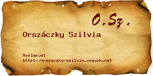 Orszáczky Szilvia névjegykártya