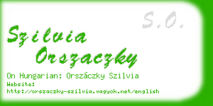 szilvia orszaczky business card